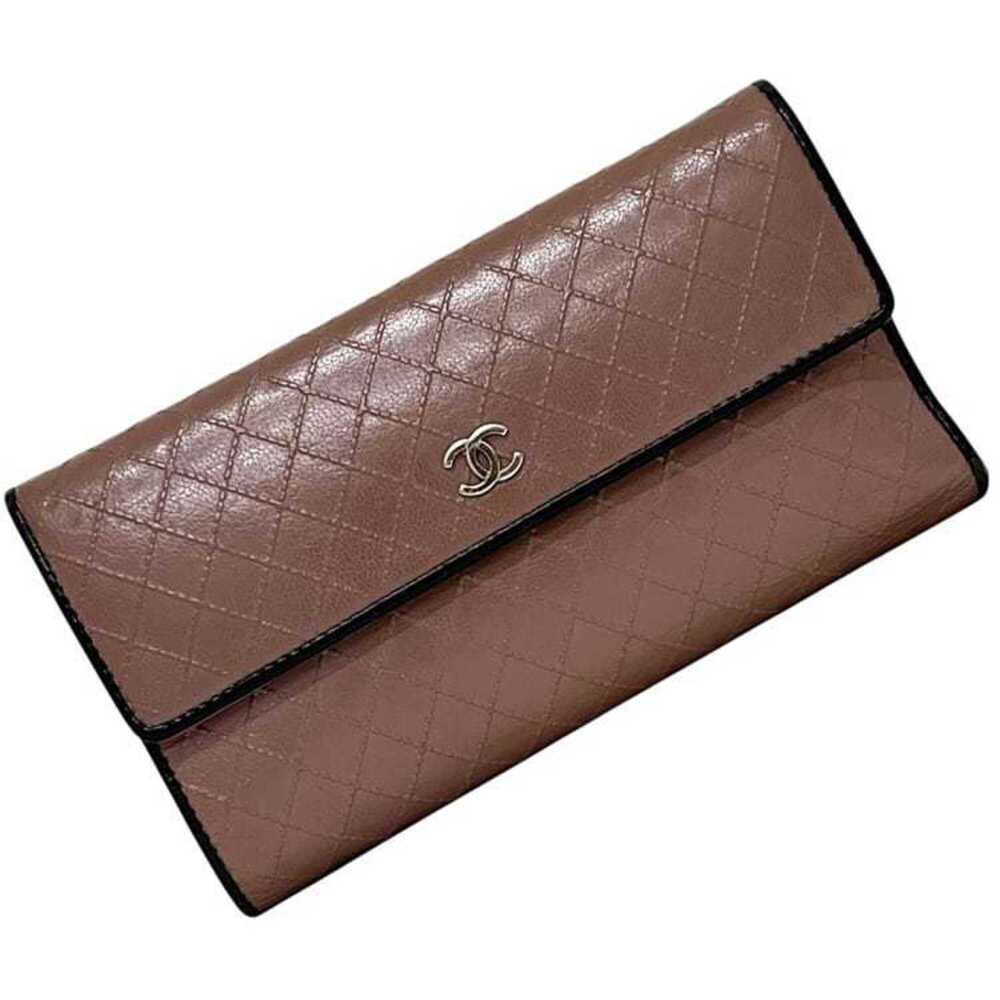 CHANEL Black Leather Logo Wallet